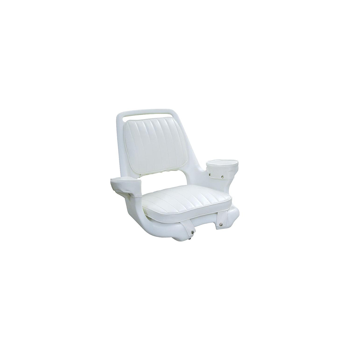 Wise Captain's Chair Package With Chair, Cushion Set and Mounting Plate - White