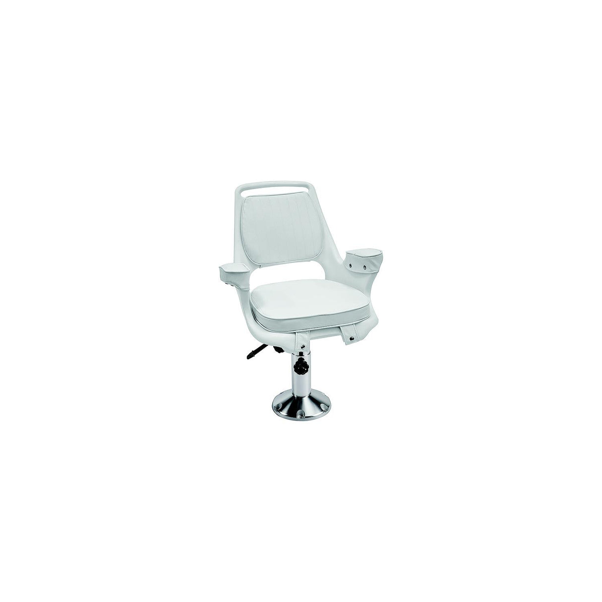 Wise Captain's Chair Package With Chair, Cushions, 12" to 18" Adjustable Pedestal and Seat Slide - White