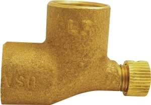 Nibco U705D-LF Series BF0070LC Vent Elbow with Forged Cap, 3/4 in, Sweat, 90 deg Angle, Bronze, 466 psi Pressure