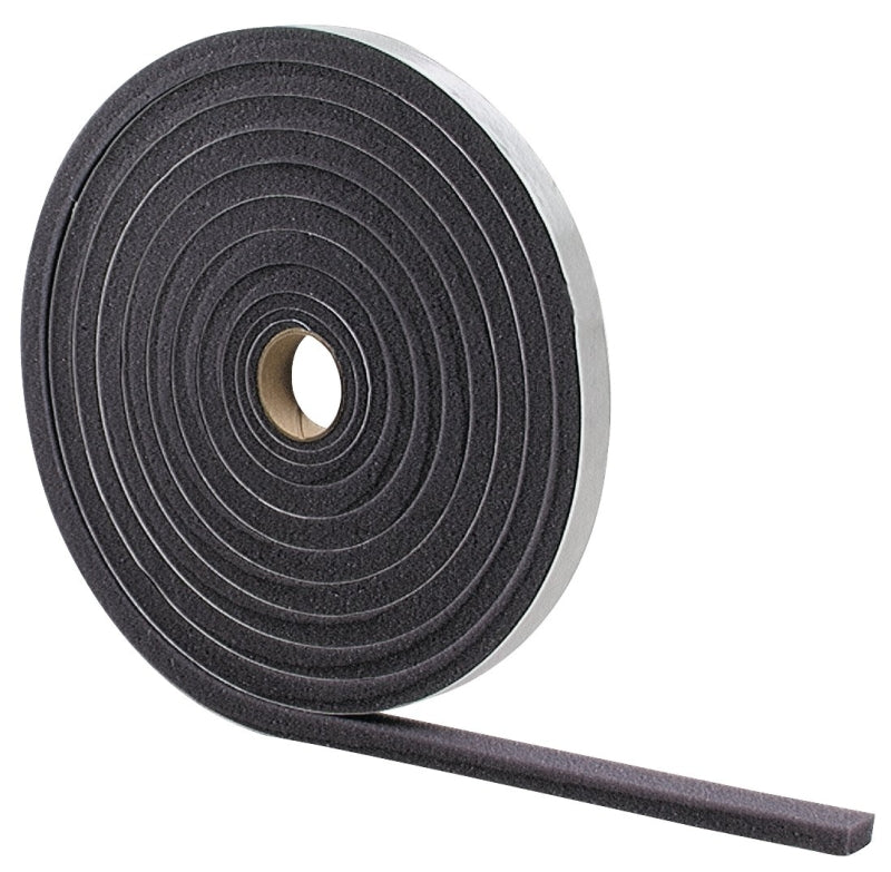 M-D 02113 Tape, 3/4 in W, 17 ft L, 1/2 in Thick, Foam, Gray