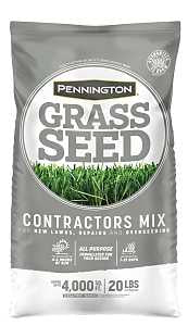 Pennington 100520605 Grass Seed, Contractors Mix, 20 lb, 4000 sq-ft Coverage Area