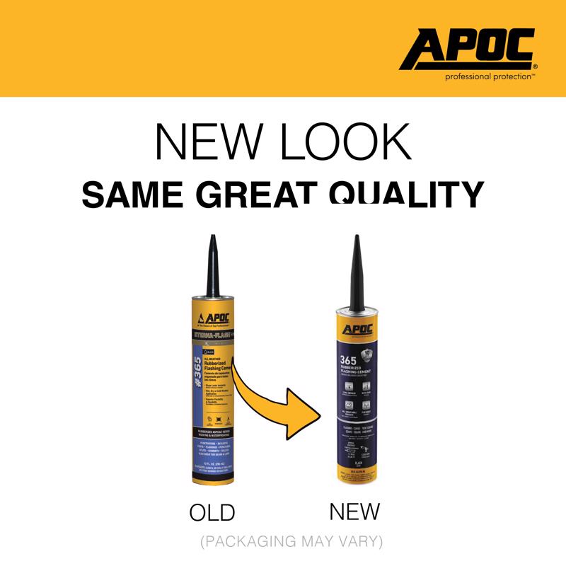 APOC Eterna-Flash Gloss Black Rubber Roof & Flashing Cement 10.1 oz, Pack of 12