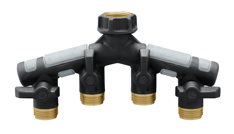 Orbit 58970 Metal Manifold, 3/4 in Male, 4-Port/Way, Brass