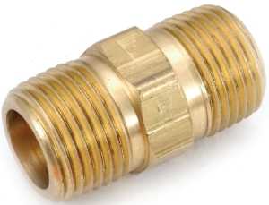 Anderson Metals 756122-02 Pipe Nipple, 1/8 in, MPT, Brass, 1000 psi Pressure, 1 in L