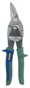 Irwin 2073112 Aviation Snip, 10 in OAL, 1-5/16 in L Cut, Right Cut, Steel Blade, Double-Dipped Handle, Green Handle