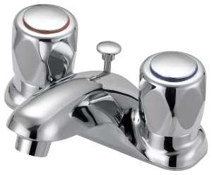 Boston Harbor F5120052CP Lavatory Faucet, 1.2 gpm, 2-Handle, 3-Faucet Hole, Metal/Plastic, Chrome Plated
