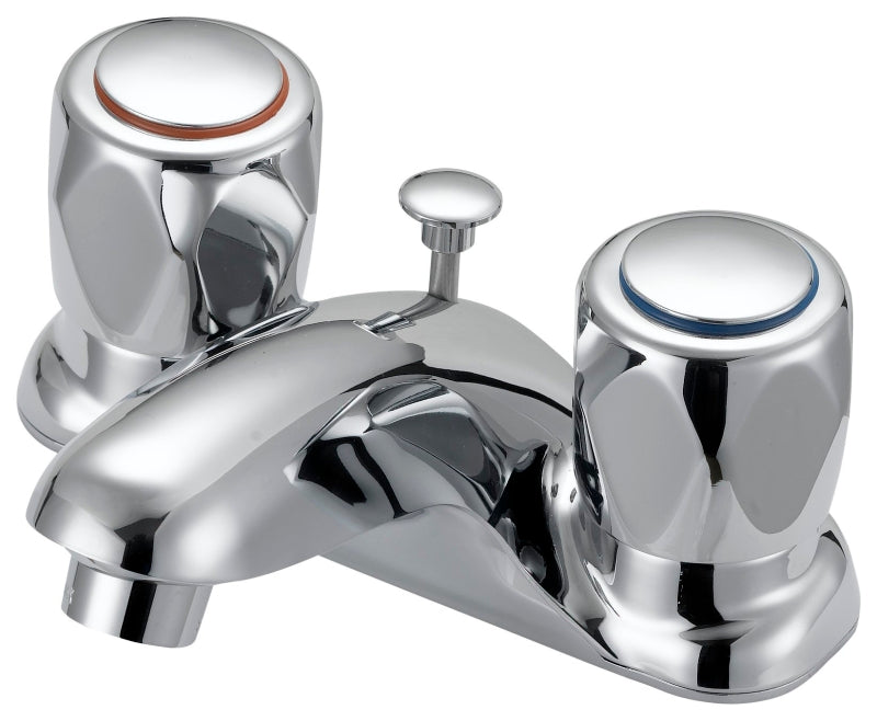 Boston Harbor F5120052CP Lavatory Faucet, 1.2 gpm, 2-Faucet Handle, 3-Faucet Hole, Metal/Plastic, Chrome, Round Handle