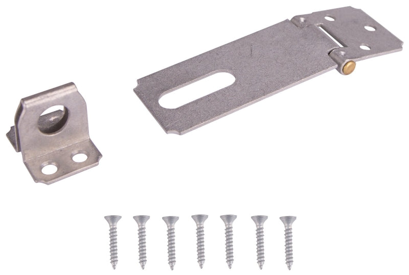 ProSource LR-131-BC3L-PS Safety Hasp, 3-1/2 in L, Steel, Galvanized, 7/16 in Dia Shackle, Fixed Staple