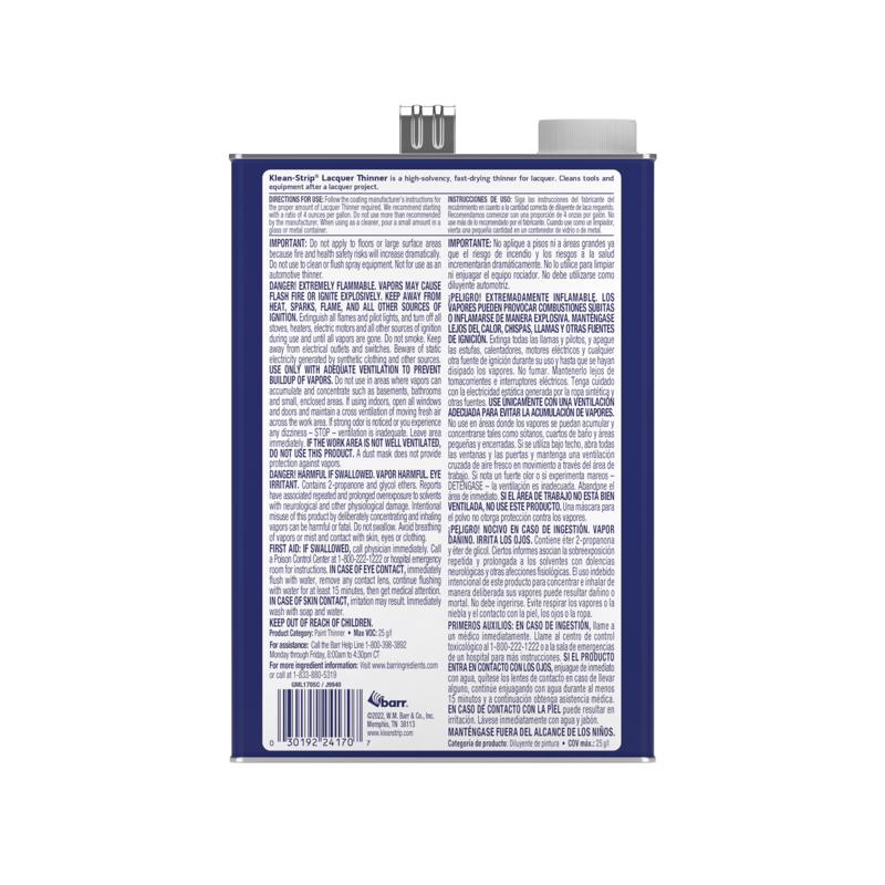 Klean Strip Acetone Lacquer Thinner 1 gal, Pack of 4