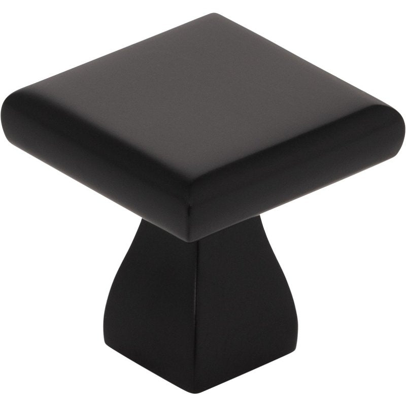 KasaWare K313MB-10 Flared Foot Square Cabinet Knob, 1 in Projection, Zinc, Matte Black