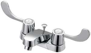 Boston Harbor F5120005CP Lavatory Faucet, 1.2 gpm, 2-Handle, 3-Faucet Hole, Metal/Plastic, Chrome, 4 in Faucet Centers