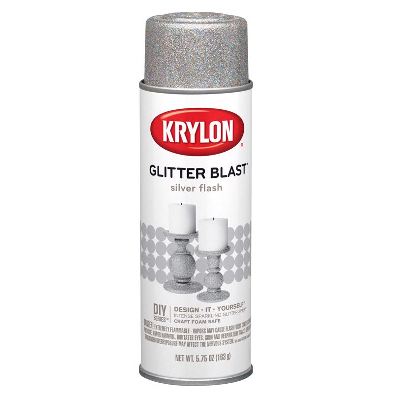 Krylon Glitter Blast Silver Flash Spray Paint 5.75 oz, Pack of 6