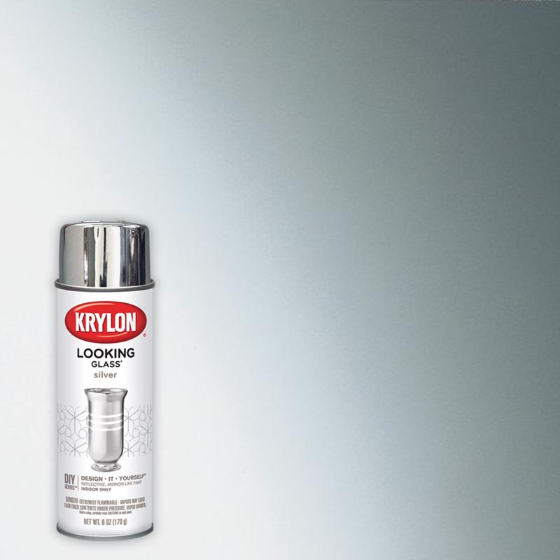 Krylon Looking Glass High-Gloss Silver Reflective Finish Spray 6 oz, Pack of 6