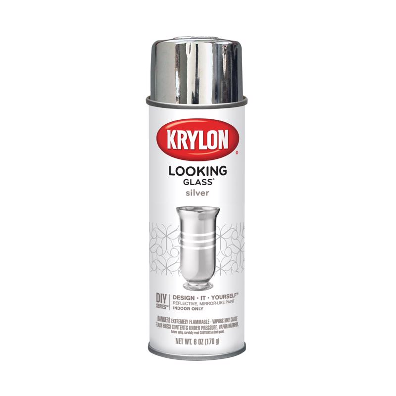 Krylon Looking Glass High-Gloss Silver Reflective Finish Spray 6 oz, Pack of 6