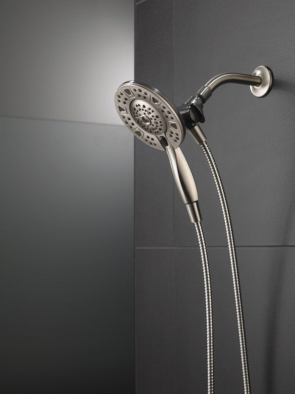 Delta In2ition Series 75494SN Showerhead, Round, 1/2 in Connection, 1.75 gpm, 2-Spray Function, Rubber/Stainless Steel