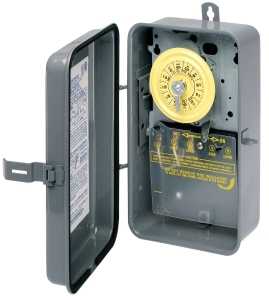 Intermatic T101R Mechanical Timer Switch, 40 A, 120 V, 3 W, 24 hr Time Setting, 12 On/Off Cycles Per Day Cycle, Gray