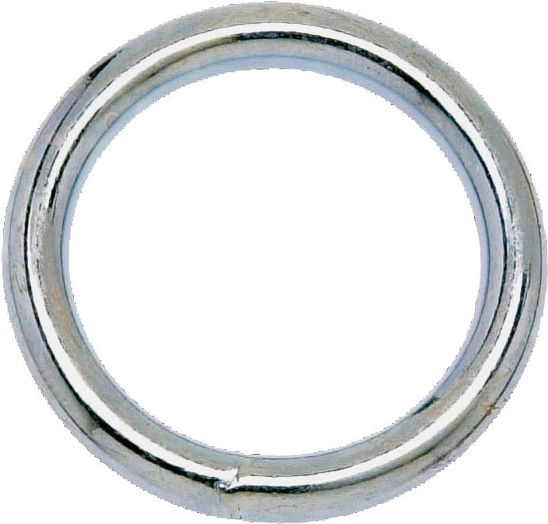 Campbell T7665001 Welded Ring, 200 lb Working Load, 2 in ID Dia Ring, #7B Chain, 0.26 in Wire, Steel, Nickel-Plated