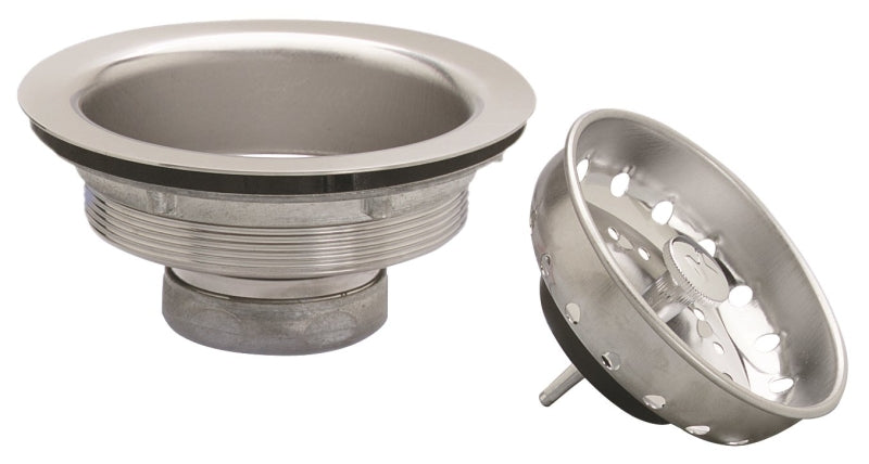 Plumb Pak PP8PC Basket Strainer with Fixed Stick Post, Stainless Steel, Chrome-Plated