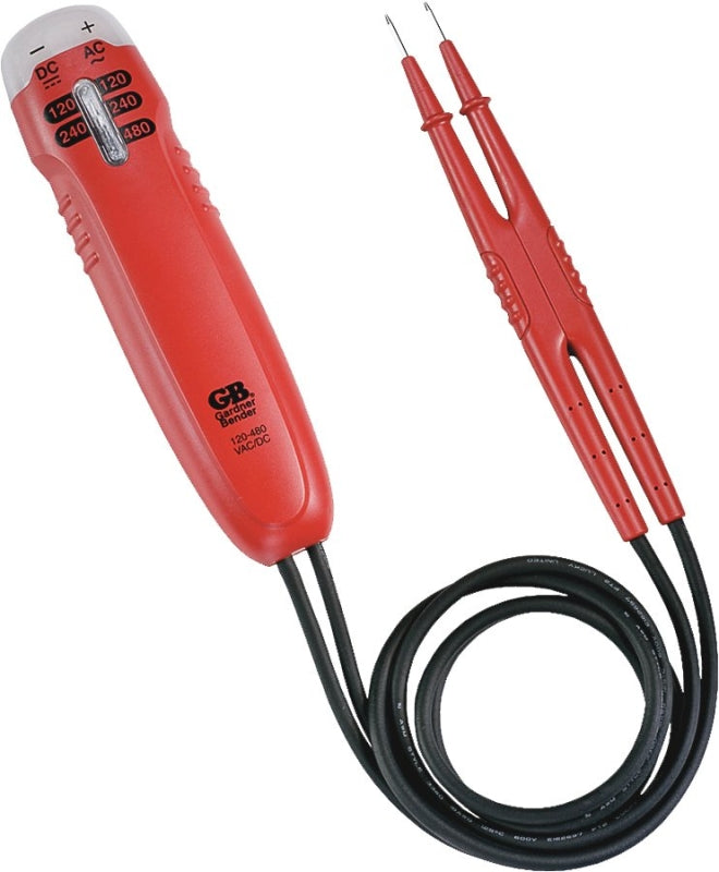 Gardner Bender GVT-392 Solenoid Tester, 120 to 480 VAC, 120 to 240 VDC, Neondicator Display, Functions: Voltage, Red