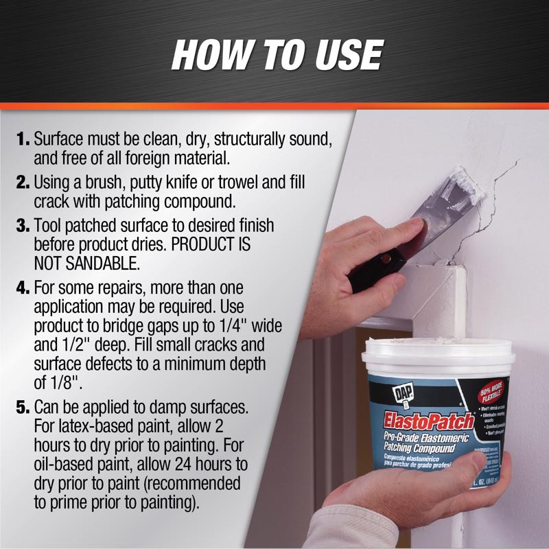 DAP ElastoPatch Ready to Use White Patching Compound 32 oz