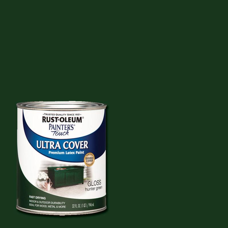 Rust-Oleum Painter's Touch Gloss Hunter Green Ultra Cover Paint Exterior and Interior 1 qt, Pack of 2