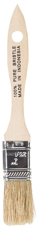 Wooster F5117-1 Paint Brush, 1 in W, Flat Brush, 1-1/2 in L Bristle, China Bristle, Plain-Grip Handle
