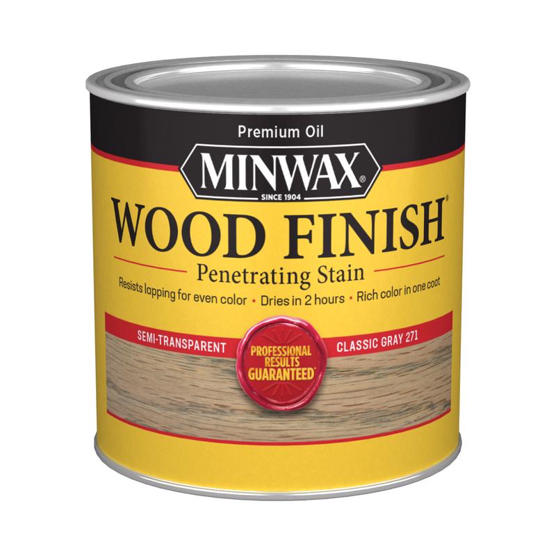 Minwax Wood Finish Semi-Transparent Classic Gray Oil-Based Penetrating Wood Stain 1/2 pt, Pack of 4