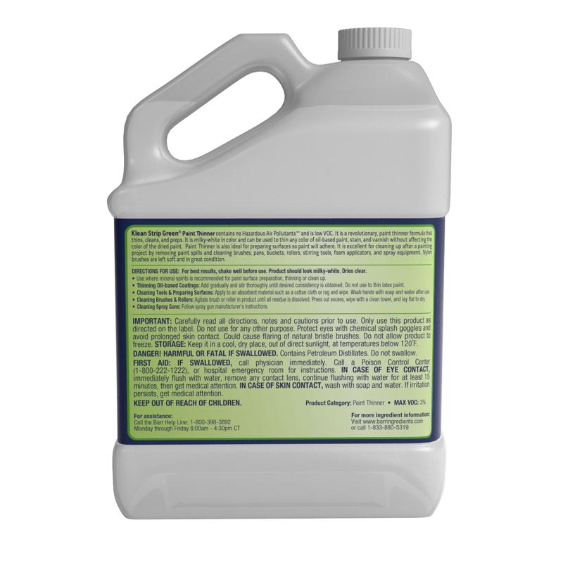 Klean Strip Green Petroleum Hydrocarbons Paint Thinner 1 gal, Pack of 4