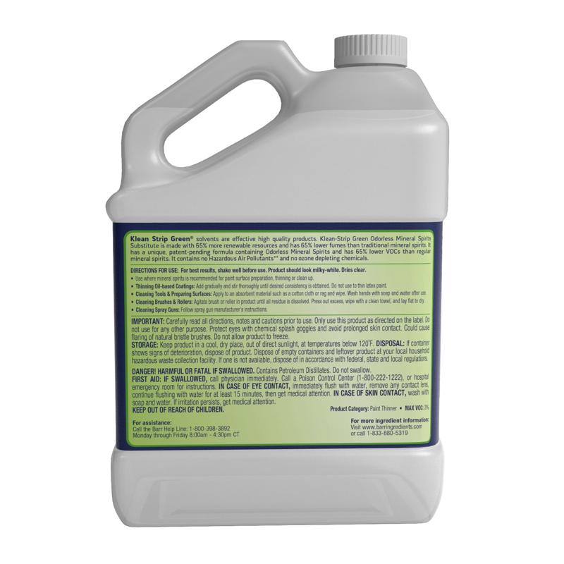 Klean Strip Green Mineral Spirits Oil-Based Thinner 1 gal, Pack of 4