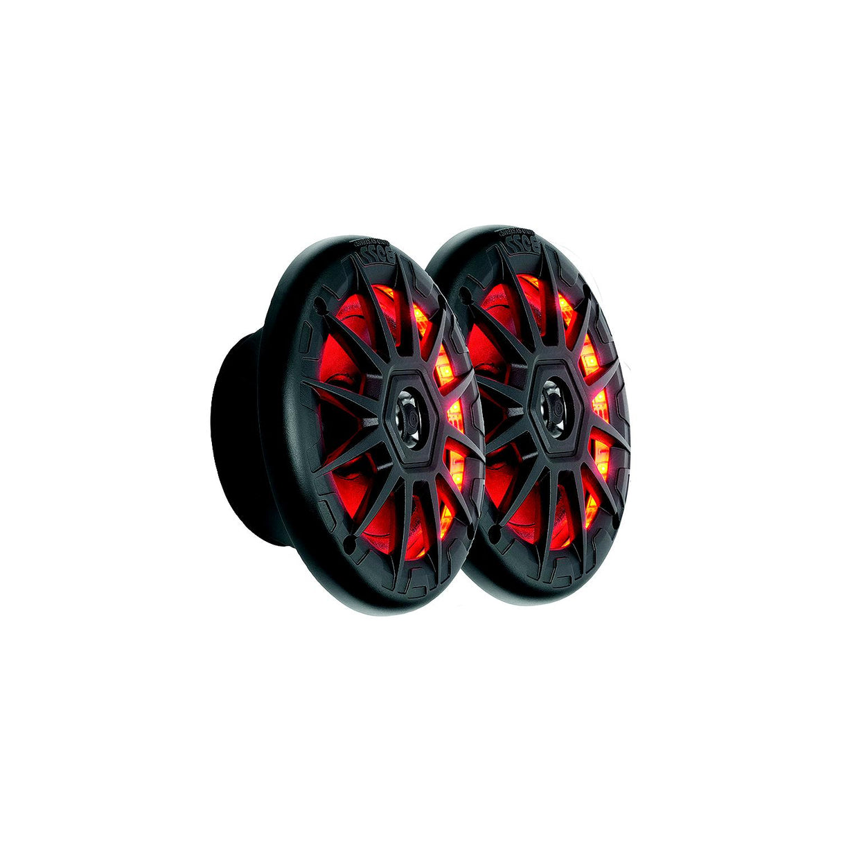 BOSS MRGB55B 5-1/4″ 2 Way Weatherproof LED Marine Full Range Speakers, Black, 1 pr.