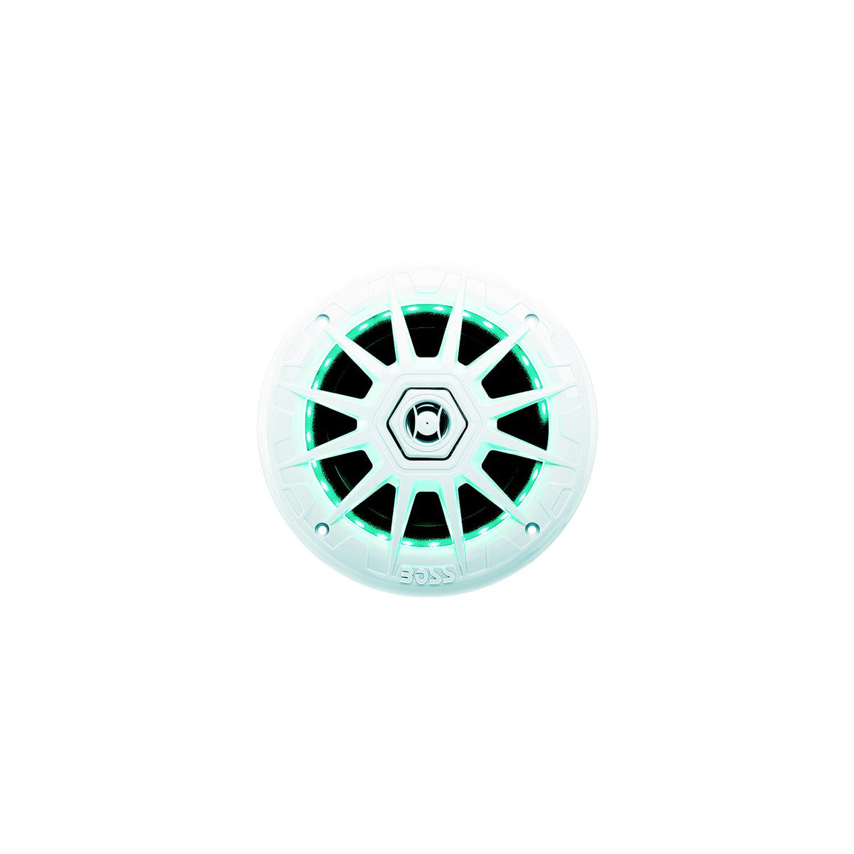 BOSS MRGB65 6-1/2″ 2-Way Marine Full Range Speaker w/RGB Lights pr., White