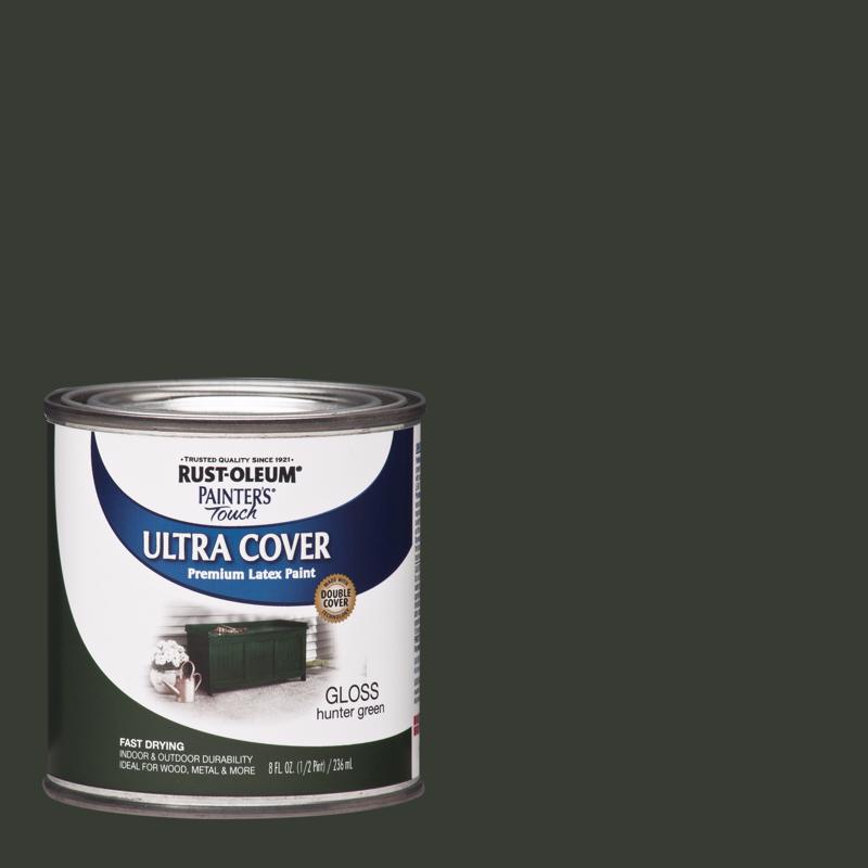 Rust-Oleum Painters Touch Ultra Cover Gloss Hunter Green Water-Based Paint Exterior and Interior 8 o, Pack of 6