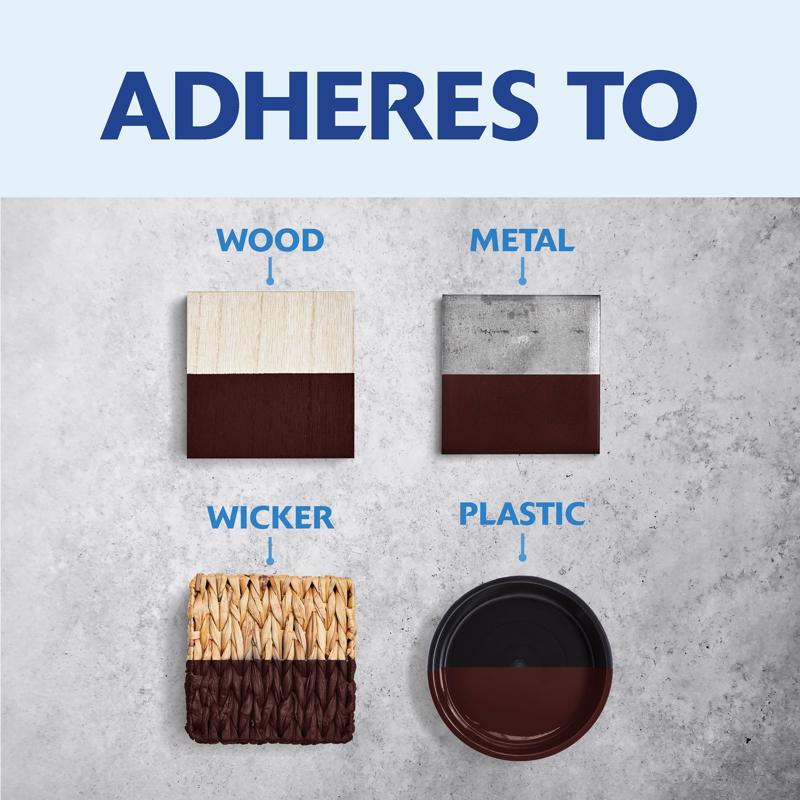 Rust-Oleum Painters Touch Ultra Cover Gloss Kona Brown Water-Based Paint Exterior and Interior 8 oz, Pack of 6