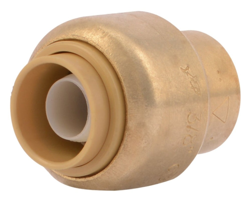 SharkBite U512LFA End Cap, 3/8 in, Brass, Chrome, 200 psi Pressure
