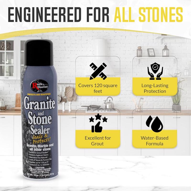 Rock Doctor Clean Scent Granite Sealer 18 oz Spray, Pack of 6