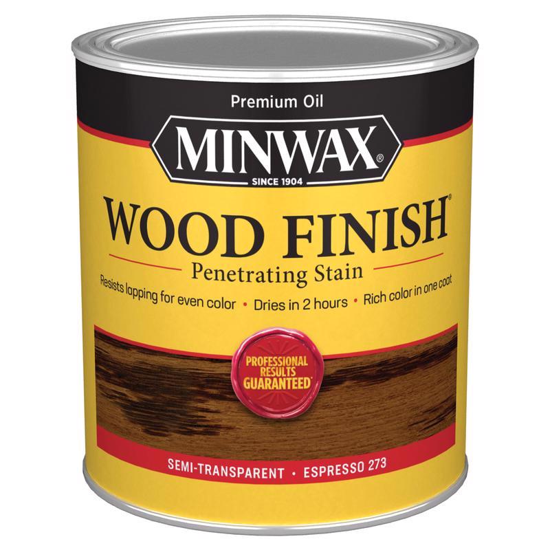 Minwax Wood Finish Semi-Transparent Espresso Oil-Based Penetrating Wood Finish 1 qt, Pack of 4