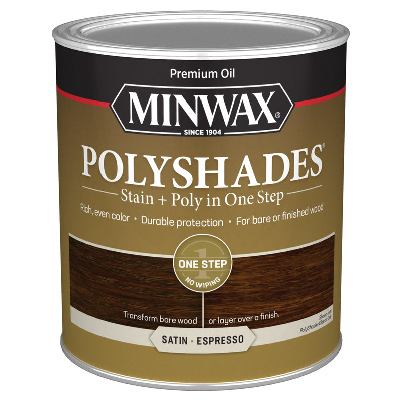 Minwax PolyShades Semi-Transparent Satin Espresso Oil-Based Stain/Polyurethane Finish 1 qt