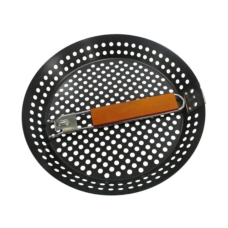 Mr. BAR-B-Q 06750Y Grilling Skillet, 12 in L, 12 in W, Aluminum, Black, Removable Handle