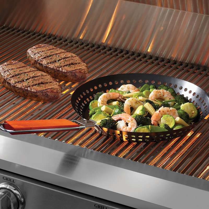 Mr. BAR-B-Q 06750Y Grilling Skillet, 12 in L, 12 in W, Aluminum, Black, Removable Handle