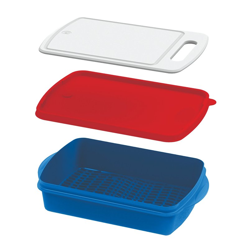 Mr. BAR-B-Q 40346Y Prep and Slice Tray, Polypropylene, Multi-Color