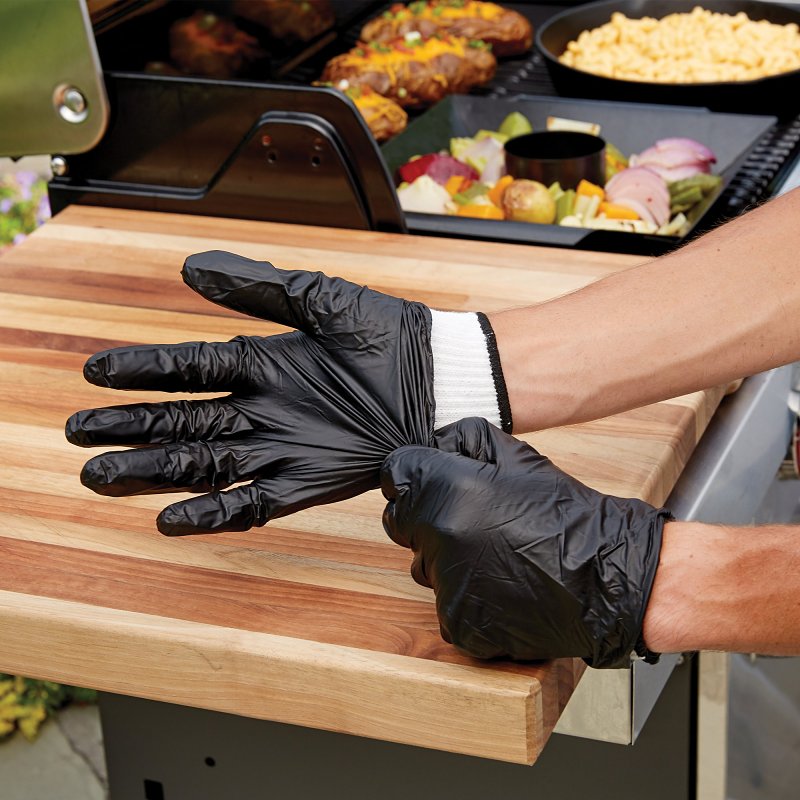 Mr. BAR-B-Q 40359Y Grilling Gloves, Nitrile