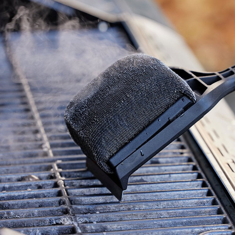 Mr. BAR-B-Q 60400SDZ Bristle-Free Steam Clean BBQ Brush, Stainless Steel Bristle, Plastic Handle