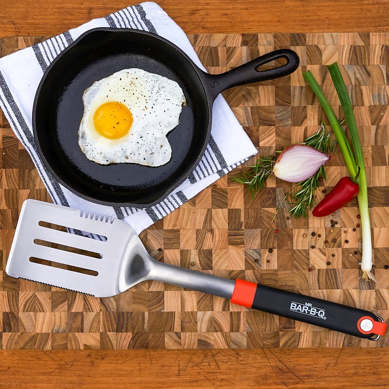 Mr. BAR-B-Q 20170Y Spatula, Stainless Steel, TPR Handle