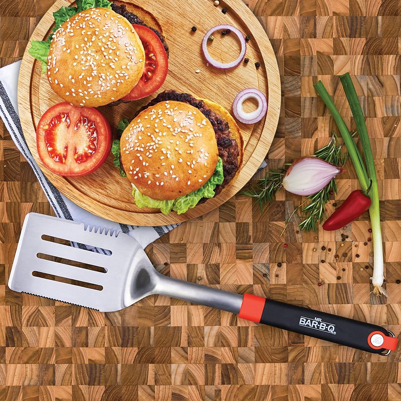 Mr. BAR-B-Q 20170Y Spatula, Stainless Steel, TPR Handle