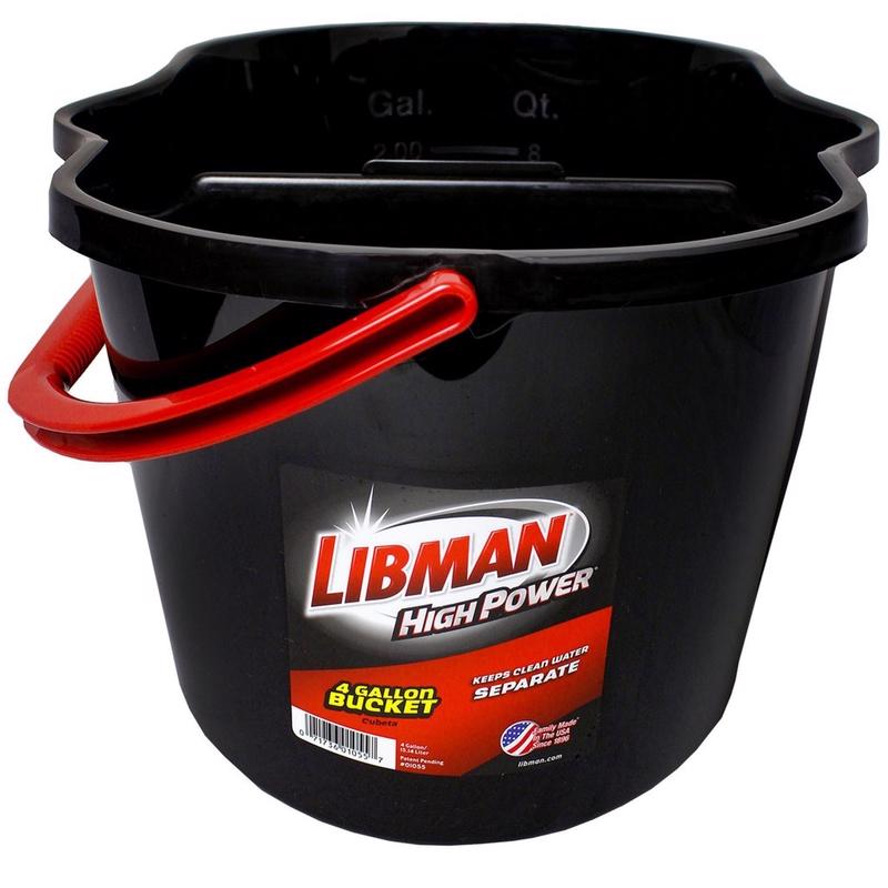 Libman High Power Dual Compartment 4 gal Bucket Black/Red, Pack of 3