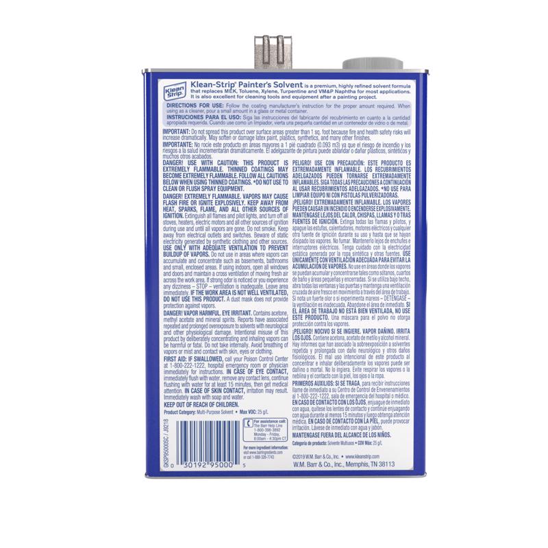 Klean Strip GKSP95000SC Painter's Solvent, Liquid, Water White, 1 gal, Can, Pack of 4
