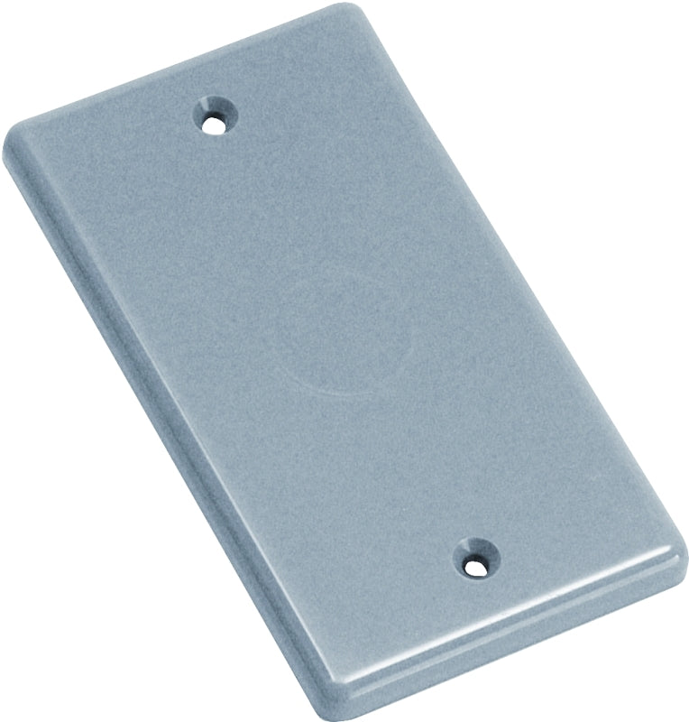 Carlon HB1BL Handy Box Cover, 4-5/16 in L, 2-3/8 in W, Rectangular, 1-Gang, Polycarbonate, Gray