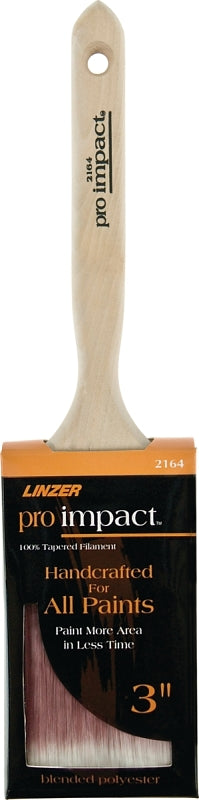 Linzer WC 2164-3 Paint Brush, 3 in W, Flat Brush, 3 in L Bristle, Polyester Bristle