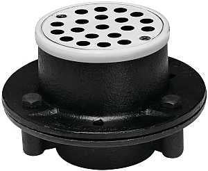 Oatey 42197 Shower Drain, Iron, Black, Specifications: Round Shape