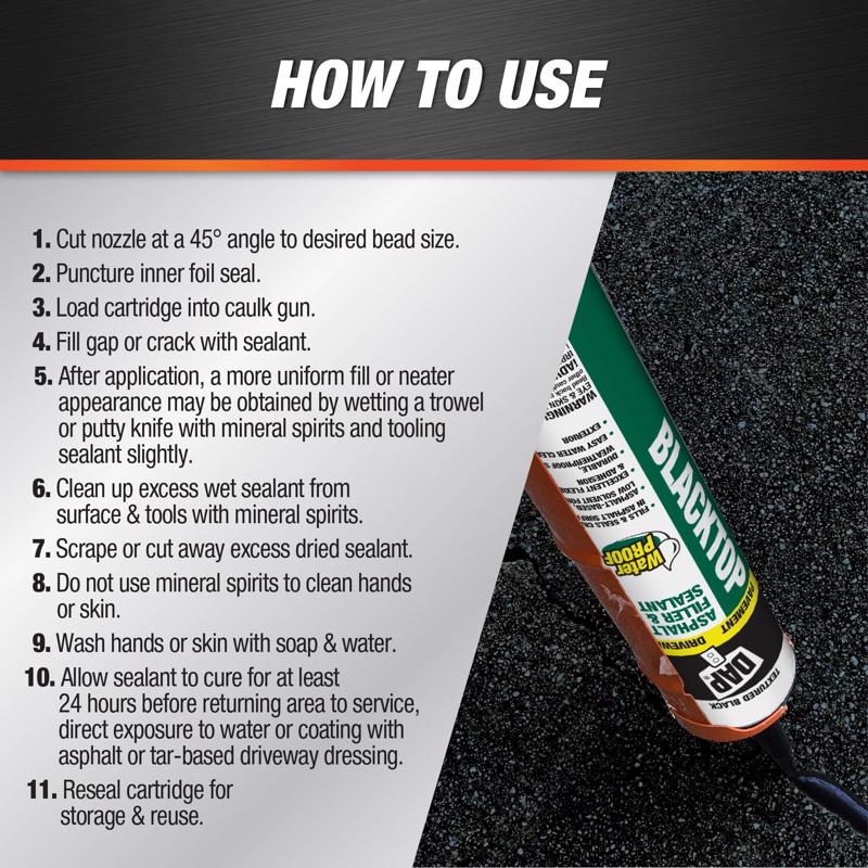 DAP Blacktop Black Synthetic Asphalt/Rubber Asphalt Sealant 10.1 oz, Pack of 12